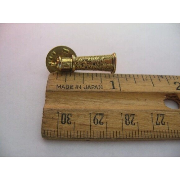 Lighthouse Light House w/ Cross Gold Tone Pin Nautical Sea - Picture 8 of 8